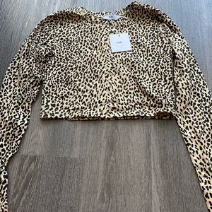 Adika Leopard Crop Long Sleeve Top